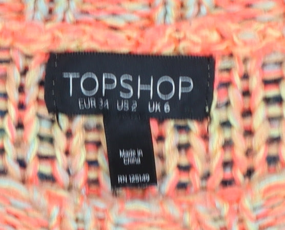 Topshop Women’s Multicoloured Chunky Knit Pullover Jumper Size 6