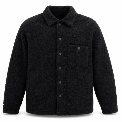 Larsson & Co Men’s Black Fleece Button Jacket Size S Casual Warm Wear