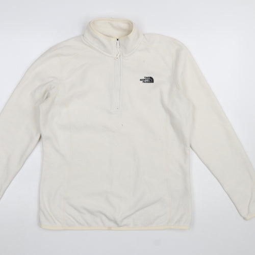 The North Face Womens Ivory 1/4 Zip Fleece Pullover Sweatshirt L