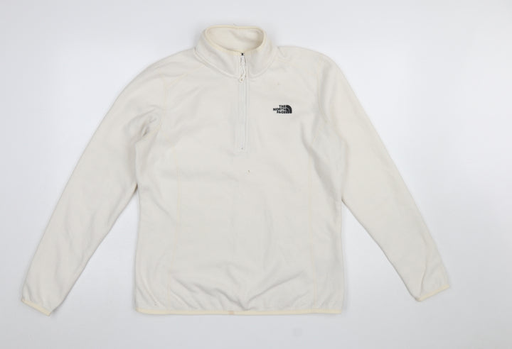 The North Face Womens Ivory 1/4 Zip Fleece Pullover Sweatshirt L