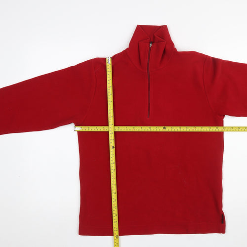 F.lli Campagnolo Men's Red Fleece 1/2 Zip Pullover Sweatshirt Size S
