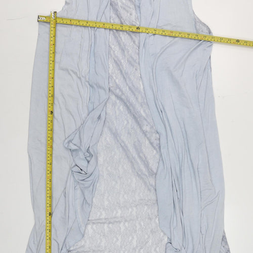 Klass Women’s Blue Lace Kimono Sleeveless Blouse Size L