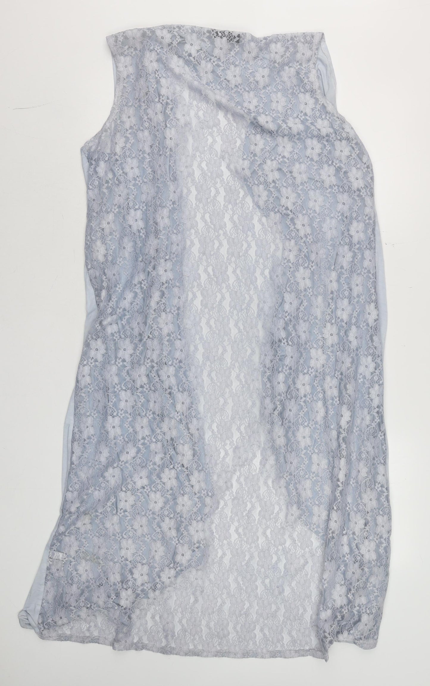 Klass Women’s Blue Lace Kimono Sleeveless Blouse Size L