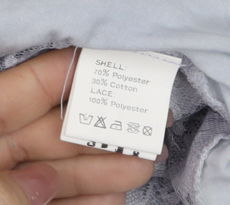 Klass Women’s Blue Lace Kimono Sleeveless Blouse Size L