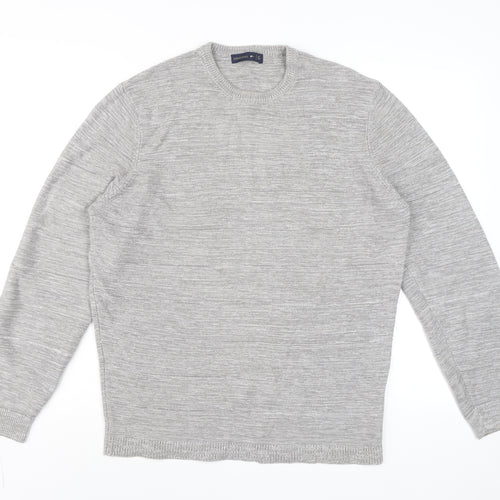 Original Mens Grey Cotton Acrylic Crew Neck Pullover Jumper L