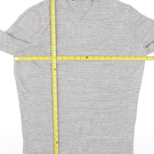 Original Mens Grey Cotton Acrylic Crew Neck Pullover Jumper L