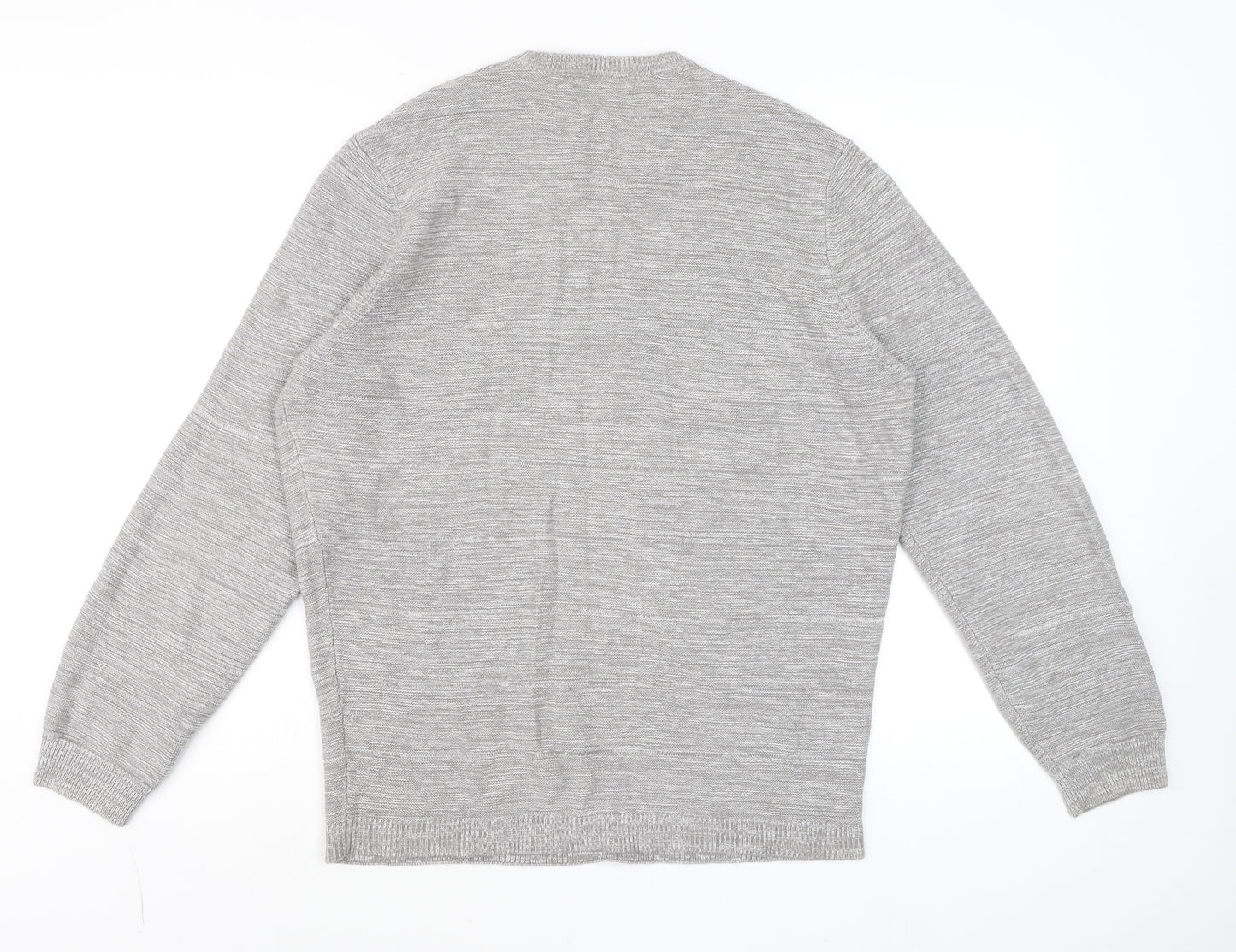 Original Mens Grey Cotton Acrylic Crew Neck Pullover Jumper L