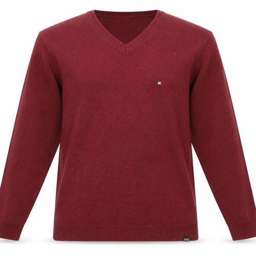 Enzo Milano Men's Red V-Neck Cotton Blend Jumper Size L