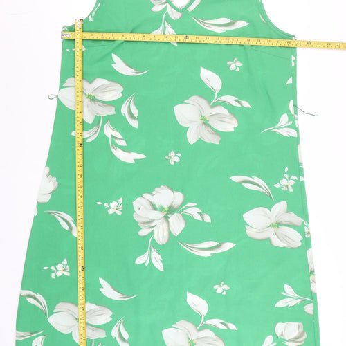 ONLY Carmakoma Women's Green Floral Shift Dress Size 18 Sleeveless V-Neck