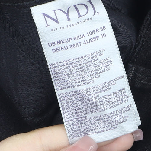 NYDJ Women’s Black Marilyn Straight Jeans Size 10 Lift Tuck Denim