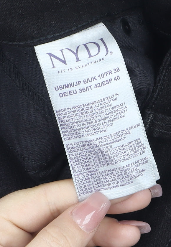 NYDJ Women’s Black Marilyn Straight Jeans Size 10 Lift Tuck Denim