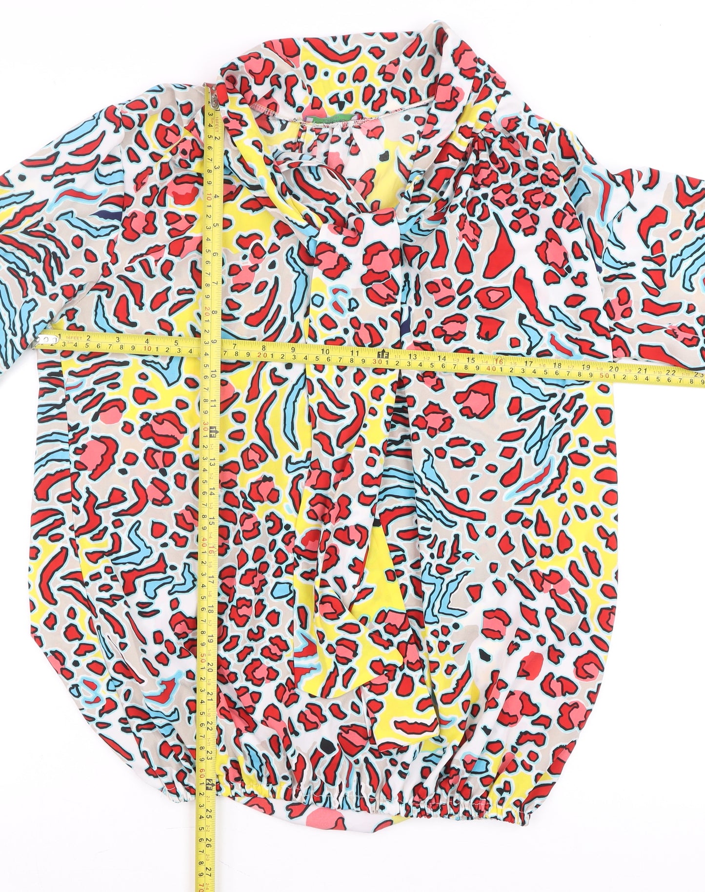 Onjenu London Women’s Multicoloured Animal Print Long Sleeve Tunic Blouse UK 14