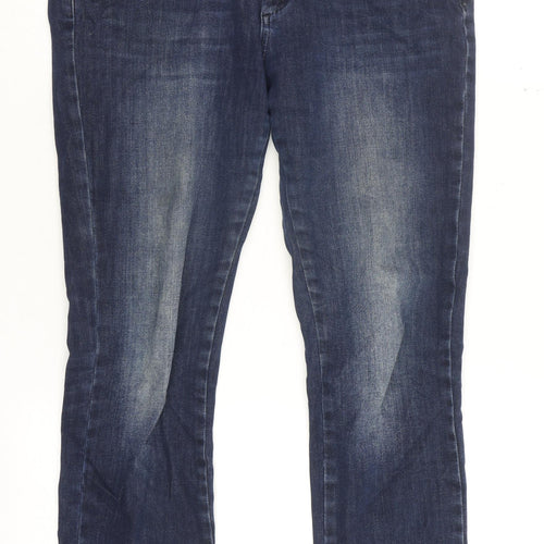 MOS MOSH Women's Blue Skinny Jeans Size 12 Slim Fit Zip Detail