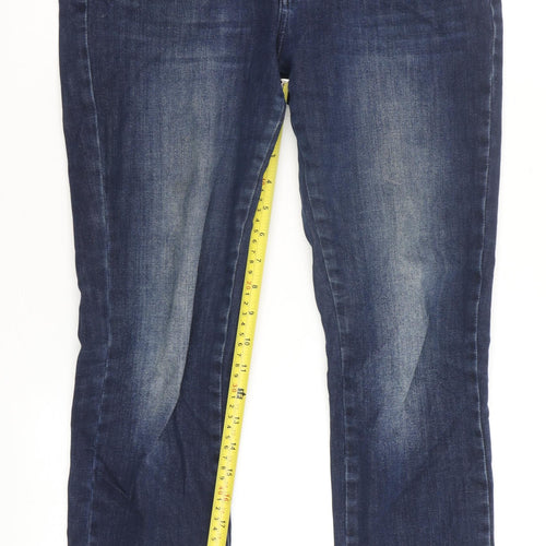 MOS MOSH Women's Blue Skinny Jeans Size 12 Slim Fit Zip Detail