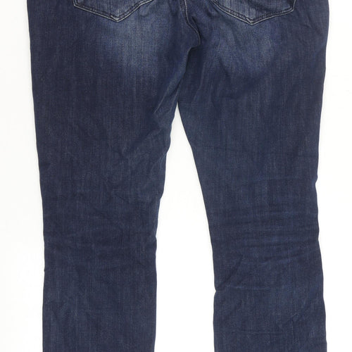 MOS MOSH Women's Blue Skinny Jeans Size 12 Slim Fit Zip Detail