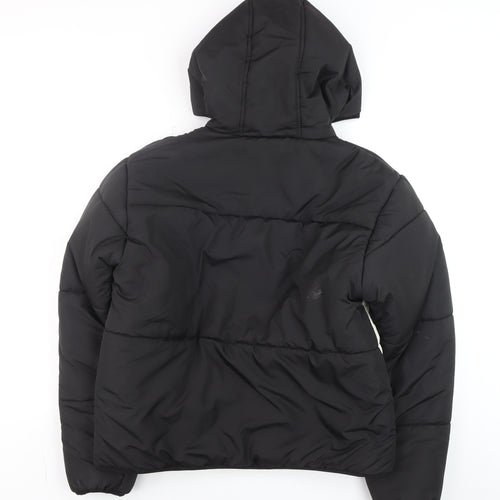 Fila Men's Black Puffer Jacket L Hooded Full Zip Winter Coat