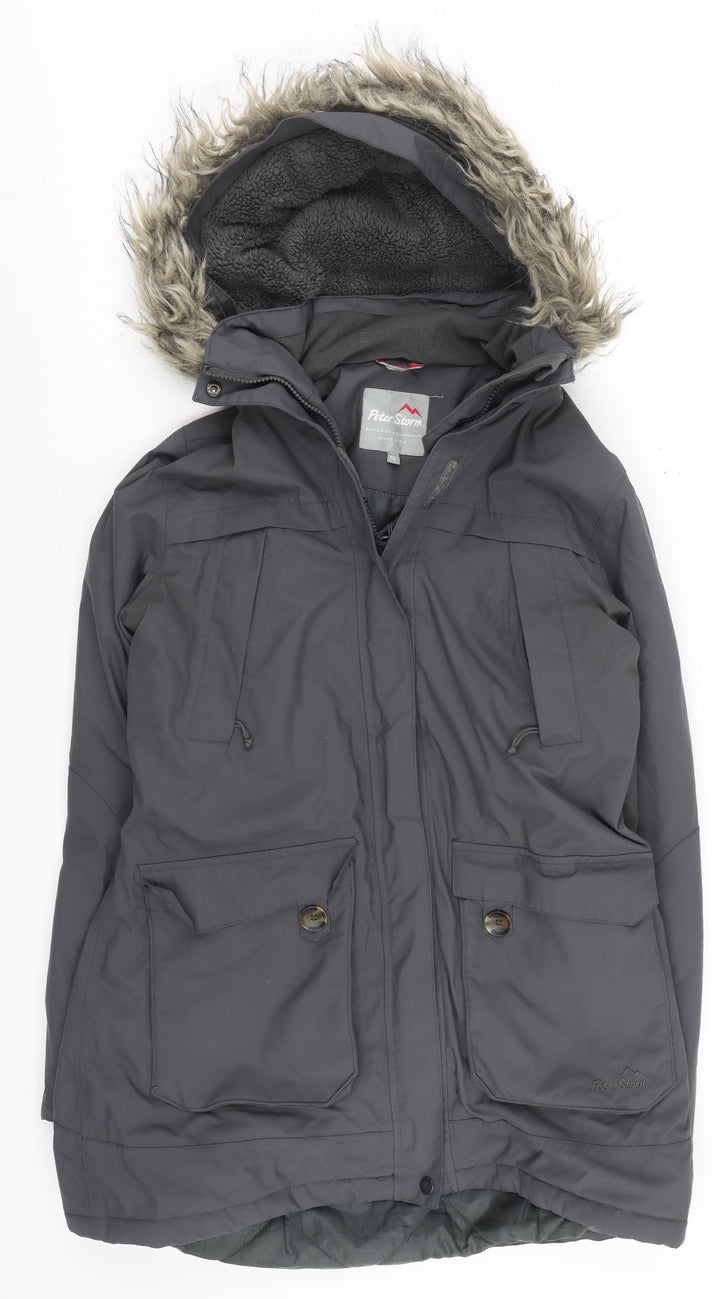 Peter Storm Women’s Grey Size 12 Waterproof Hooded Parka Jacket