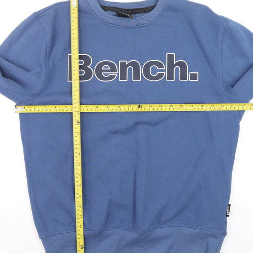 Bench Men's Blue Logo Crew Neck Sweatshirt Size M Regular Fit