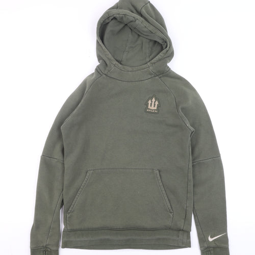 Nike Teens Green Pullover Hoodie M Sports Fleece Sweatshirt