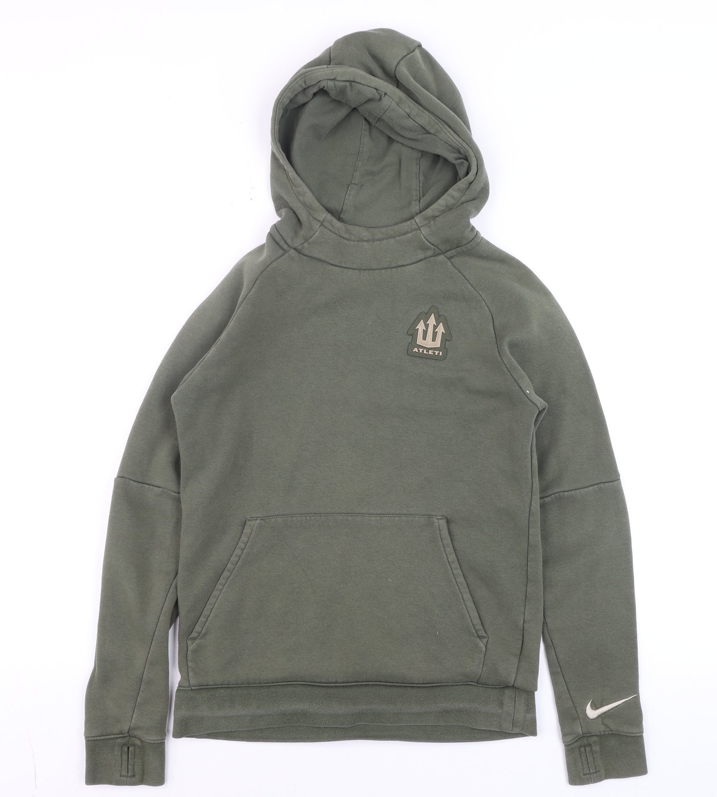 Nike Teens Green Pullover Hoodie M Sports Fleece Sweatshirt