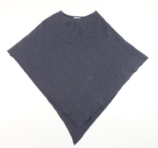 Jigsaw Women's Blue Wool Cashmere Blend Cape Poncho One Size