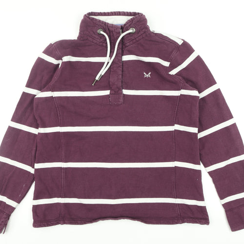 Crew Clothing Company Womens Purple Striped Cotton Pullover Sweatshirt Size 10