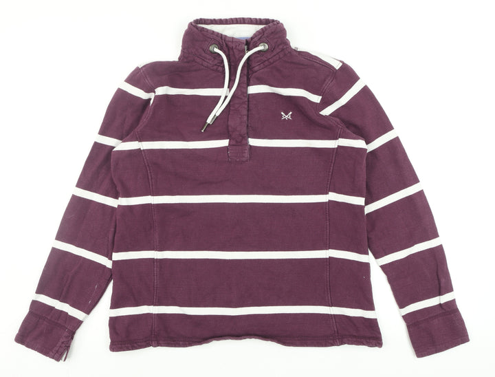 Crew Clothing Company Womens Purple Striped Cotton Pullover Sweatshirt Size 10
