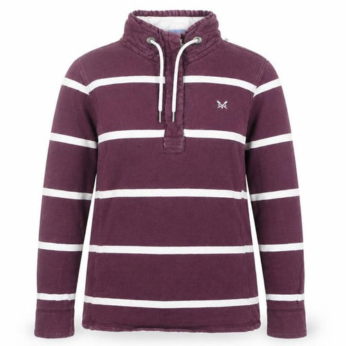 Crew Clothing Company Womens Purple Striped Cotton Pullover Sweatshirt Size 10