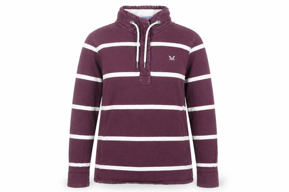 Crew Clothing Company Womens Purple Striped Cotton Pullover Sweatshirt Size 10