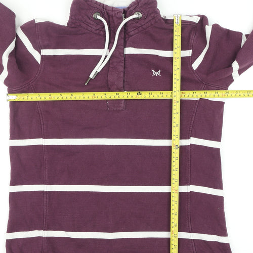 Crew Clothing Company Womens Purple Striped Cotton Pullover Sweatshirt Size 10