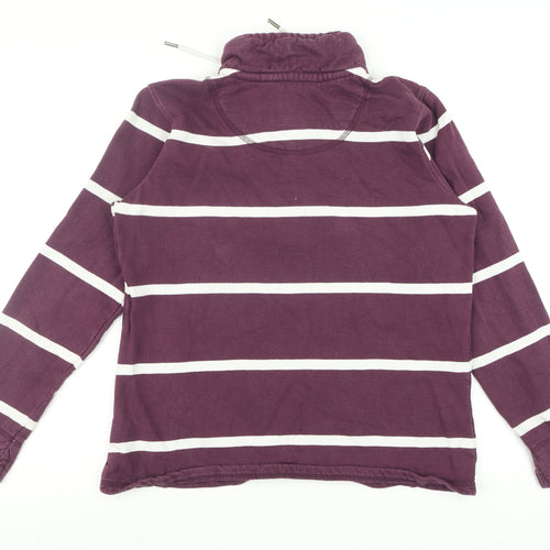 Crew Clothing Company Womens Purple Striped Cotton Pullover Sweatshirt Size 10