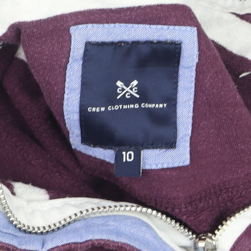 Crew Clothing Company Womens Purple Striped Cotton Pullover Sweatshirt Size 10