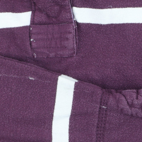 Crew Clothing Company Womens Purple Striped Cotton Pullover Sweatshirt Size 10