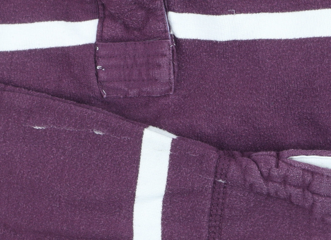 Crew Clothing Company Womens Purple Striped Cotton Pullover Sweatshirt Size 10