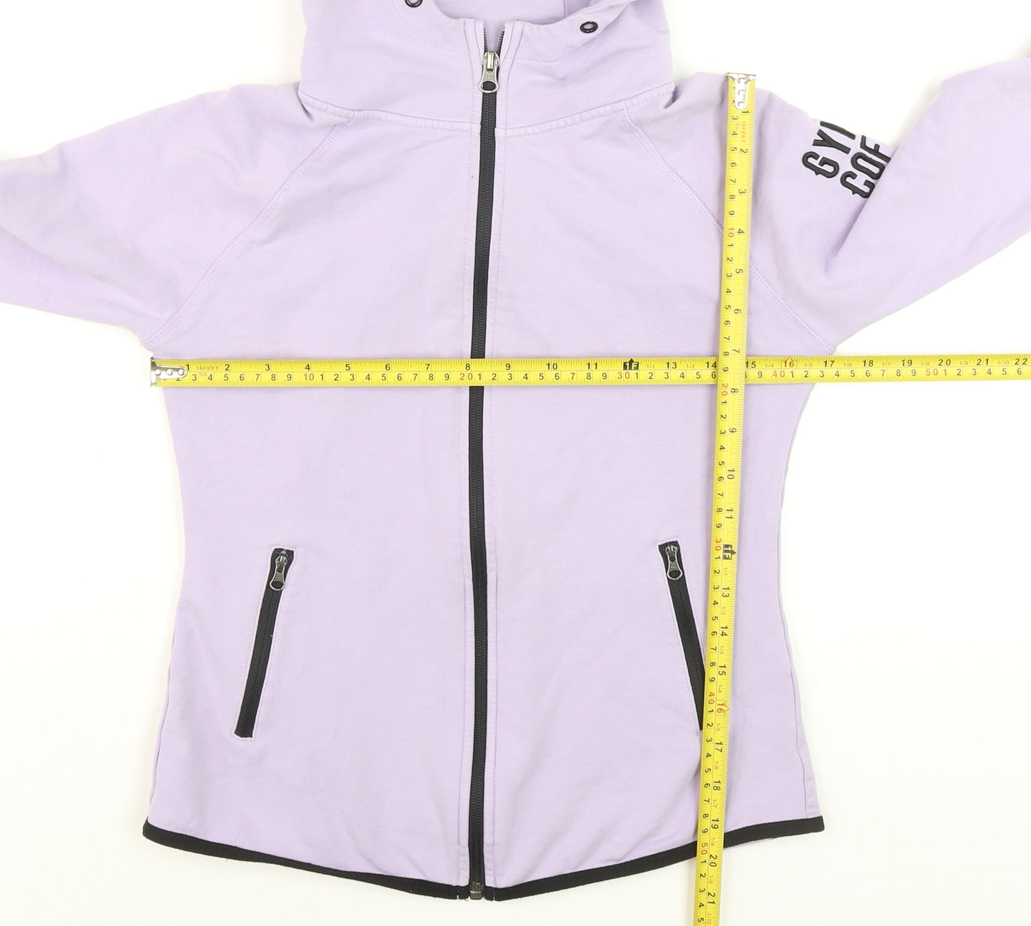 Gym+Coffee Women's Purple Hooded Full Zip Active Track Jacket Size S