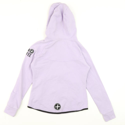 Gym+Coffee Women's Purple Hooded Full Zip Active Track Jacket Size S