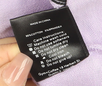 Gym+Coffee Women's Purple Hooded Full Zip Active Track Jacket Size S