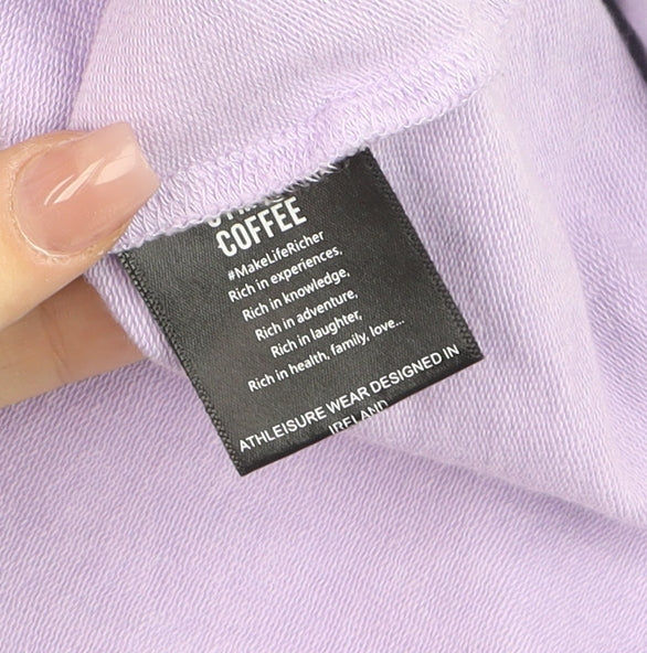 Gym+Coffee Women's Purple Hooded Full Zip Active Track Jacket Size S