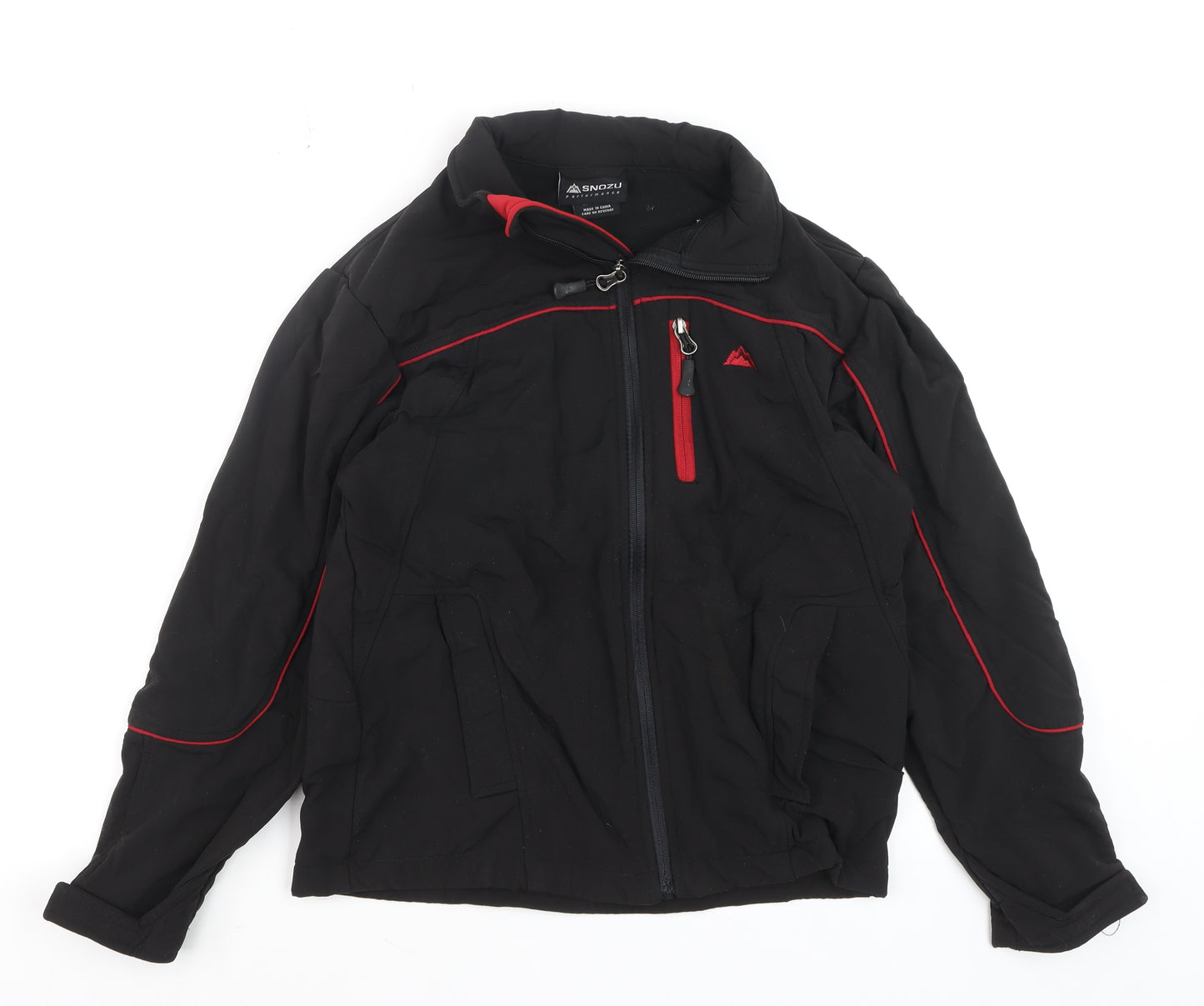 Snozu Womens Black Soft Shell Jacket M (10/12) Full Zip Outdoor