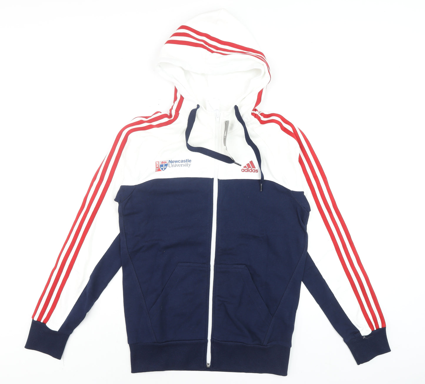 Adidas Performance Men's White/Navy Full Zip Hoodie XS Newcastle University