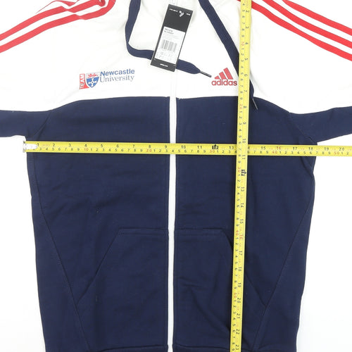 Adidas Performance Men's White/Navy Full Zip Hoodie XS Newcastle University