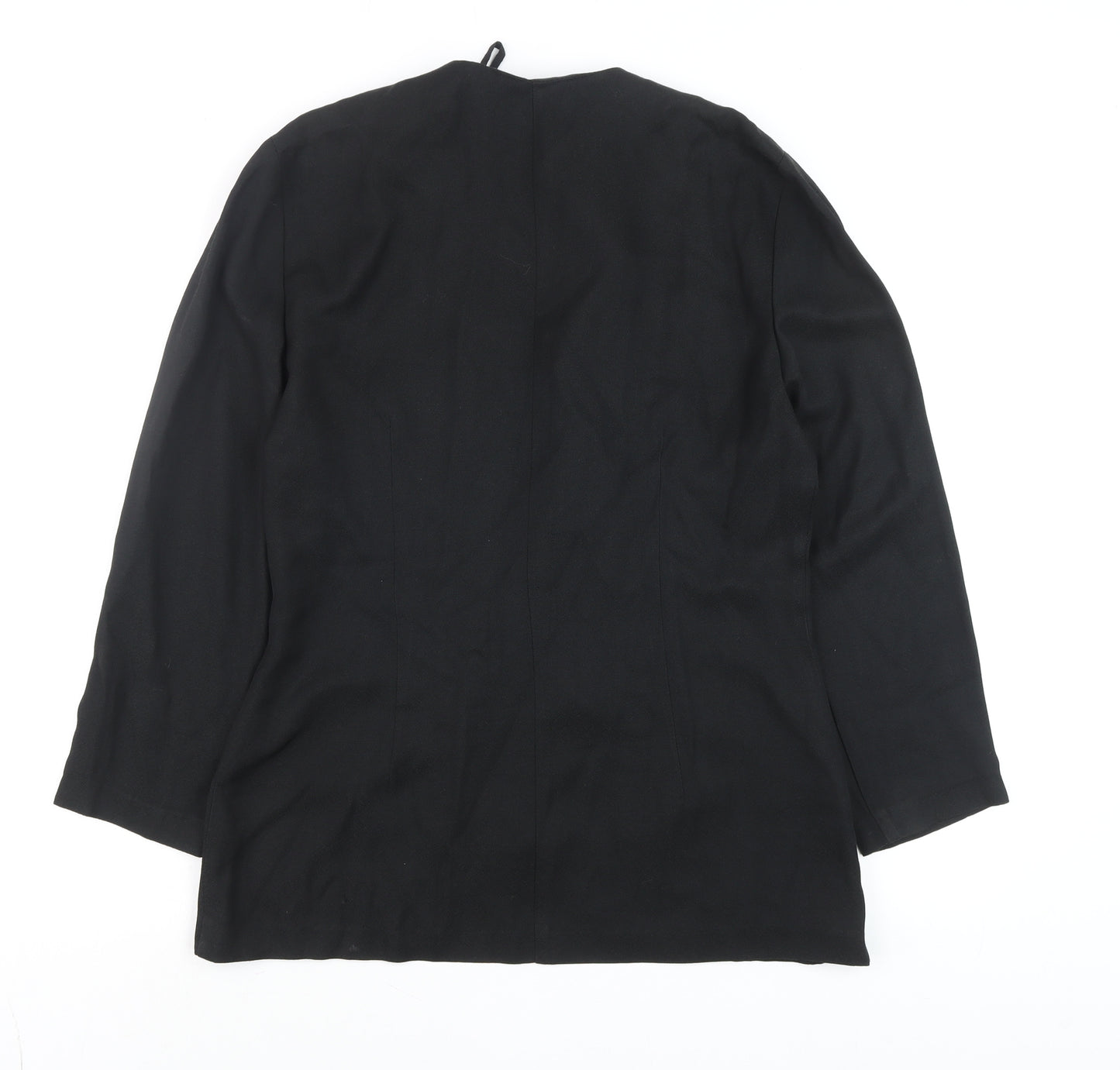 Jason Matthews Women's Black 80s Colourblock Blouse M V-Neck Rayon