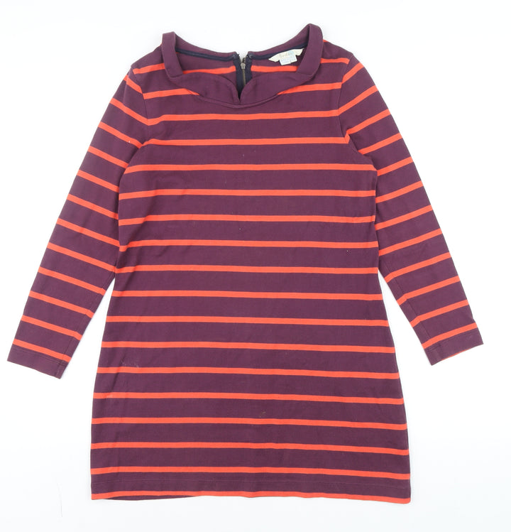 Boden Women’s Purple Striped Cotton Shift Dress Size 12P