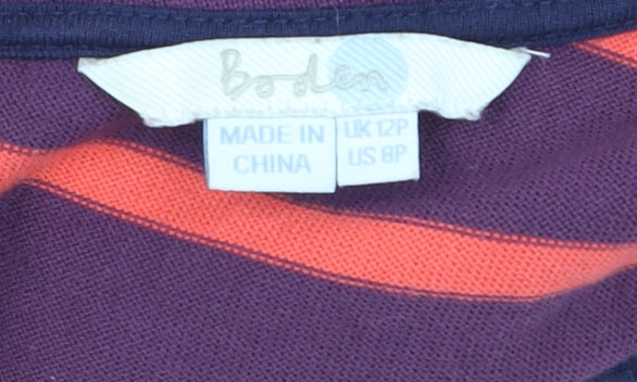 Boden Women’s Purple Striped Cotton Shift Dress Size 12P