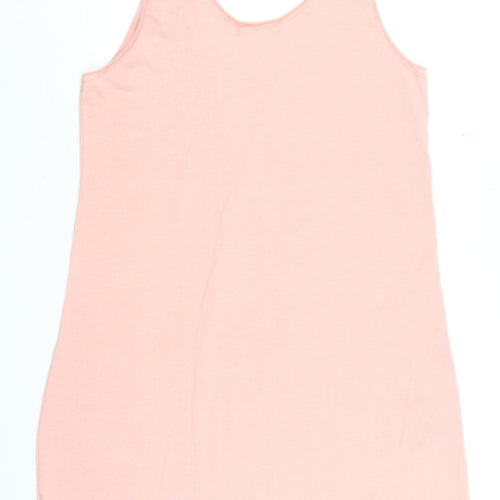 MISSLOOK Womens Pink V-Neck Distressed Tank Top Size S