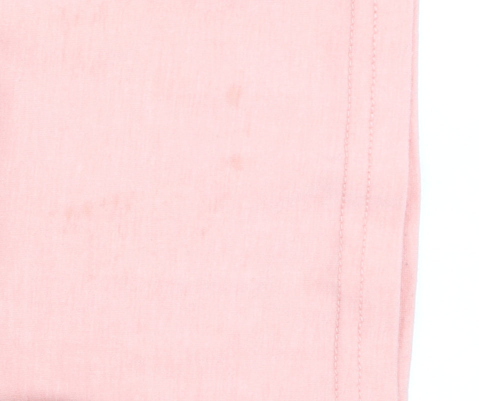 MISSLOOK Womens Pink V-Neck Distressed Tank Top Size S
