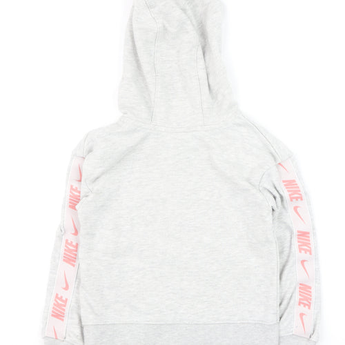Nike Boys Grey Pullover Hoodie 5-6 Years Cotton Blend Athletic Sweatshirt