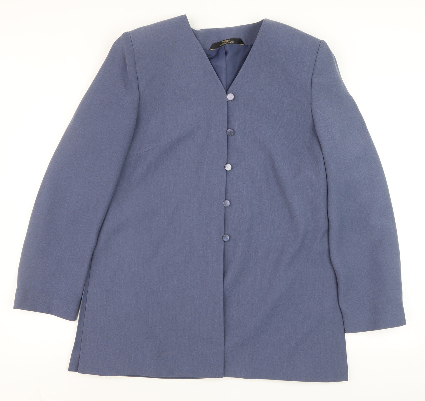 Marks and Spencer Women’s Blue Size 14 Petite Tailored Blazer Jacket