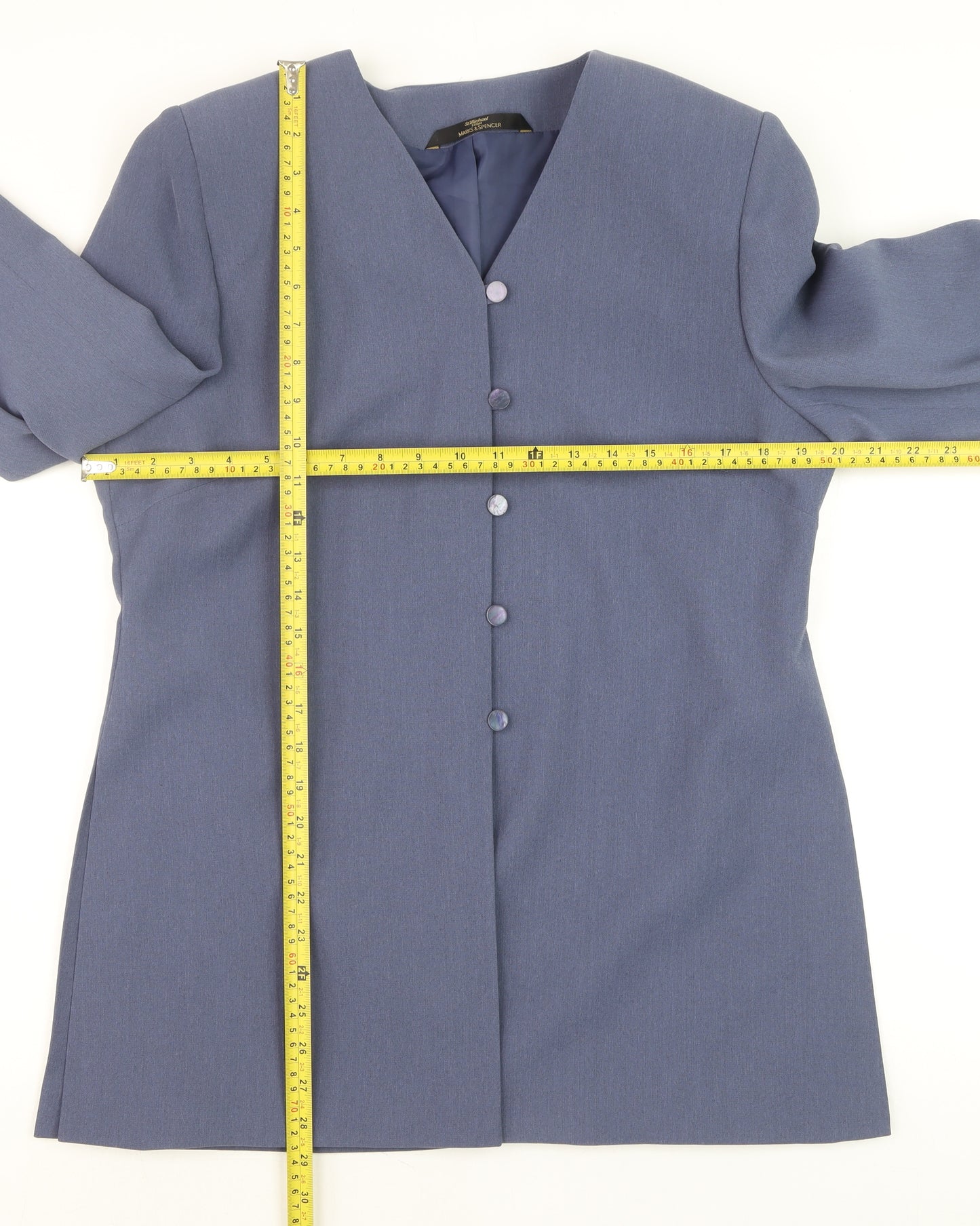 Marks and Spencer Women’s Blue Size 14 Petite Tailored Blazer Jacket
