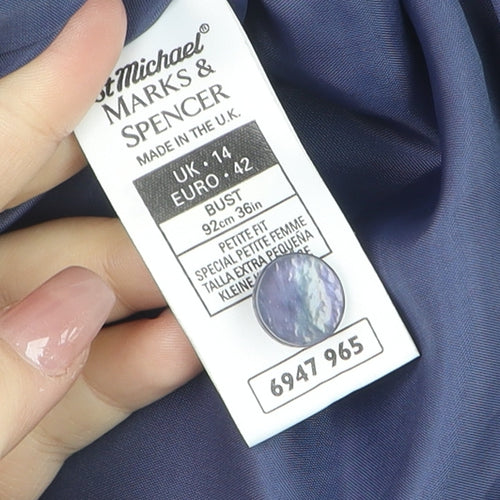 Marks and Spencer Women’s Blue Size 14 Petite Tailored Blazer Jacket